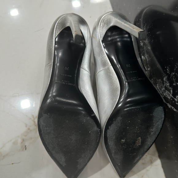 SAINT LAURENT SILVER SIZE 38 HEELS - Picture 6 of 6